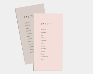 Natural Palette - Seating Cards 1 - 10
