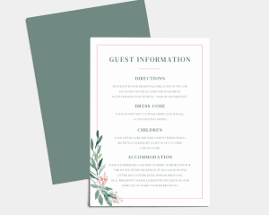 Gilded Botanical - Wedding Information Card