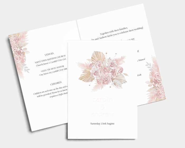 Bohemian - Wedding Invitation - Folded Card (portrait)