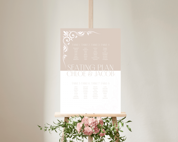 Beauty - Seating Plan Poster 50x70 cm (portrait)