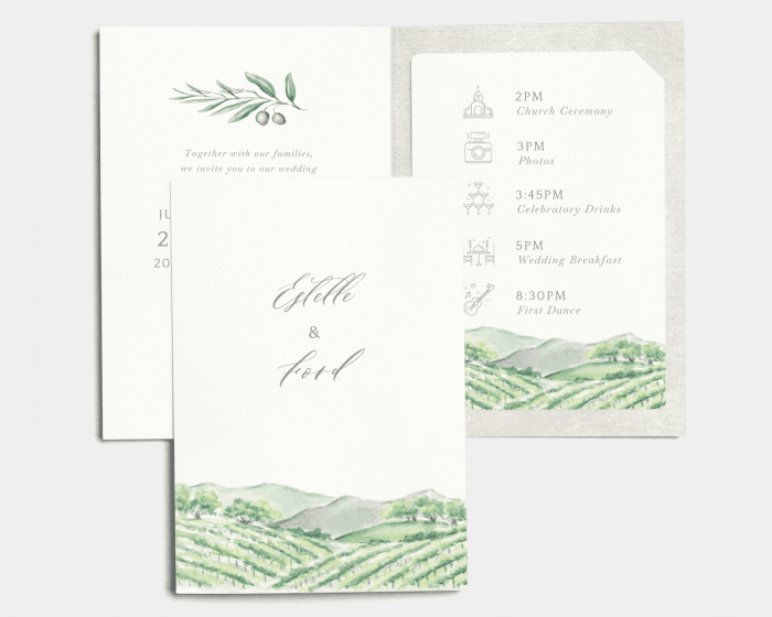 Painted Winery - Wedding Invitation with Insert