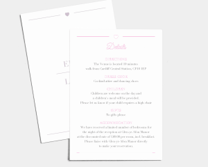 Bel Air - Wedding Information Card