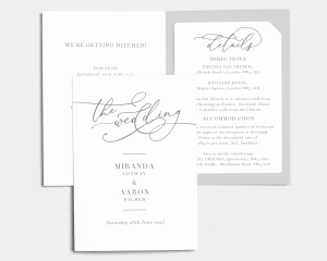 Romantic Calligraphy - Wedding Invitation with Insert