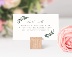 Floral Hoop - Small Wedding Thank You Card