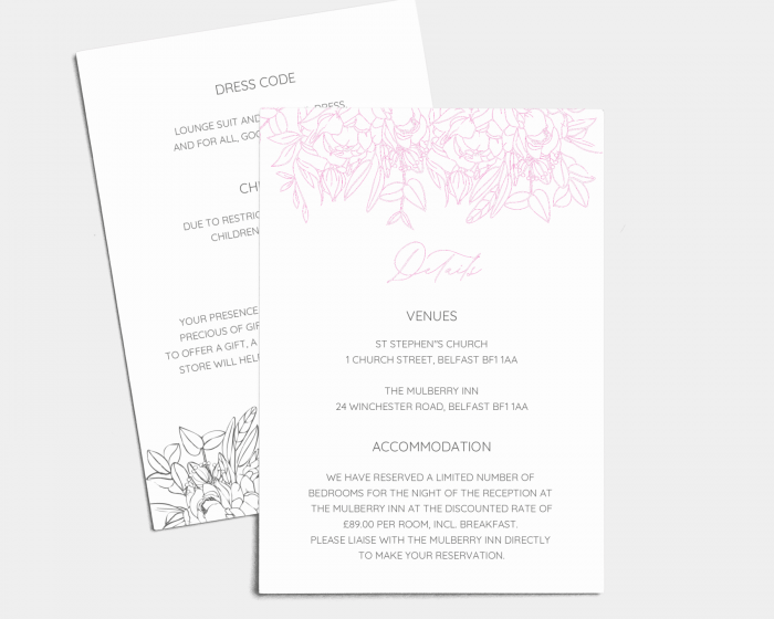 botanic pure - Wedding Information Card