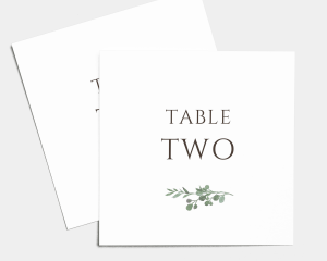 Leafy Hoops - Table numbers set Nr. 1 - 10 (square)