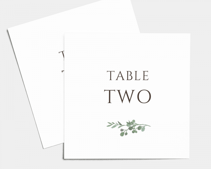 Leafy Hoops - Table numbers set Nr. 1 - 10 (square)