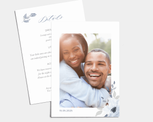 Shades of Blue - Wedding Information Card