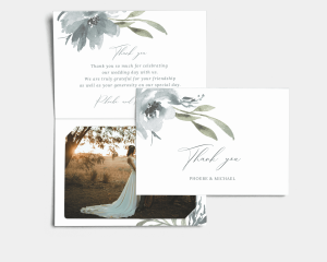 Muted Floral - Thank You Card with Insert