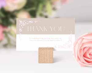Beauty - Small Wedding Thank You Card