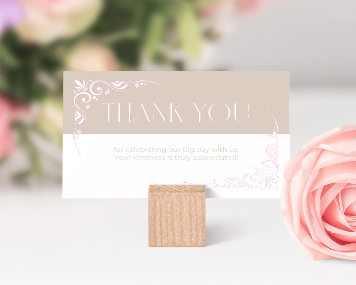 Beauty - Small Wedding Thank You Card