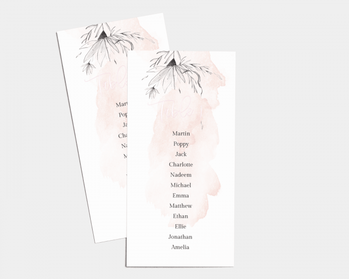 Peach - Seating Cards 1 - 10