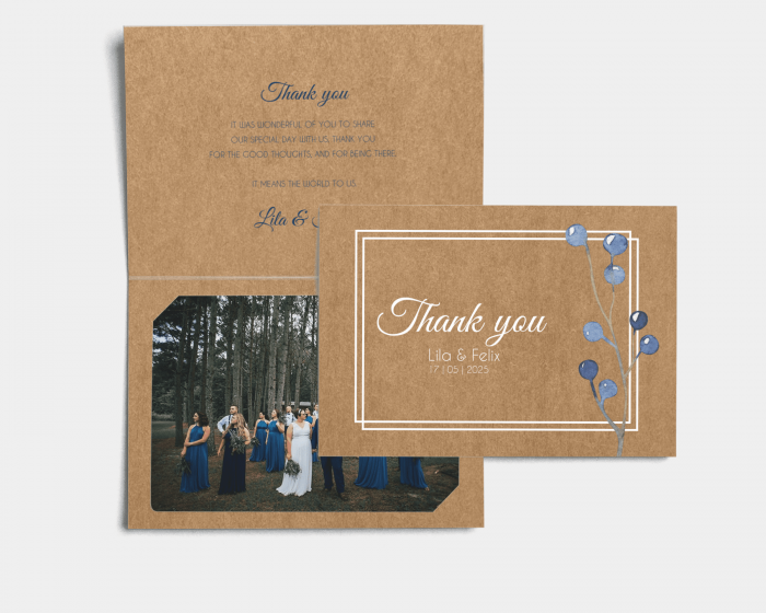 Blueberry - Thank You Card with Insert