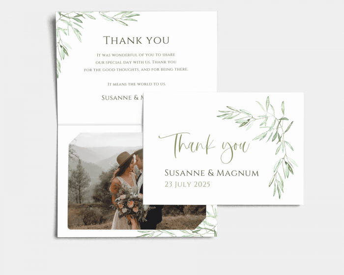Olive - Thank You Card with Insert