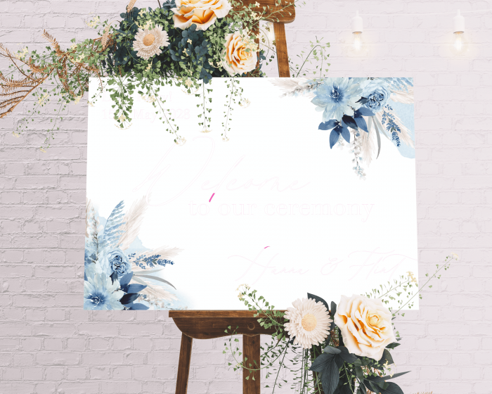 Bloomy Blue - Welcome Sign