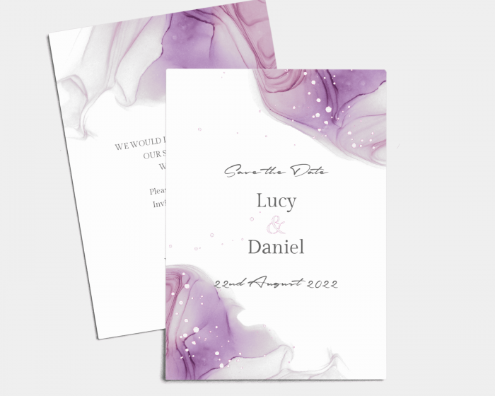 Purple Ink - Save the Date Card (portrait)