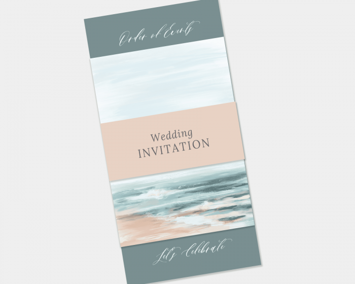 Painted Beach - 3 Piece Wedding Invitation