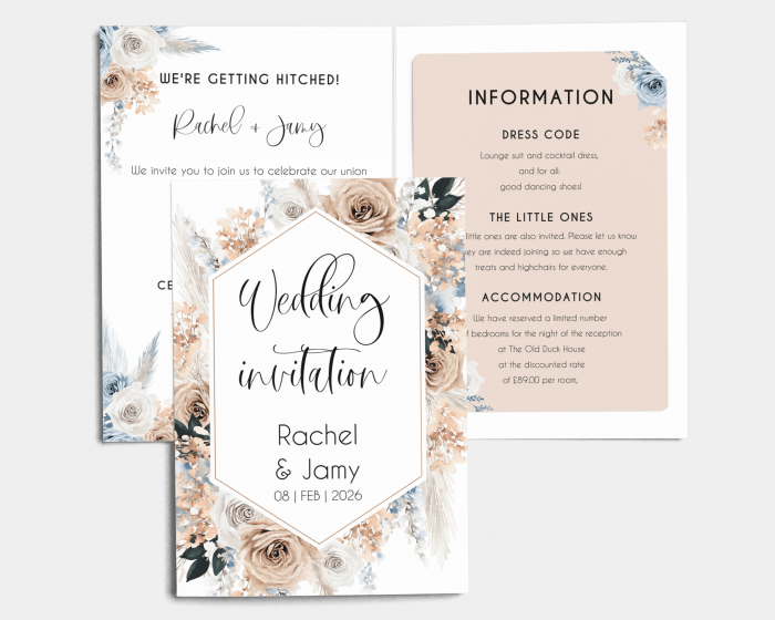 Bloomy Boho - Wedding Invitation with Insert