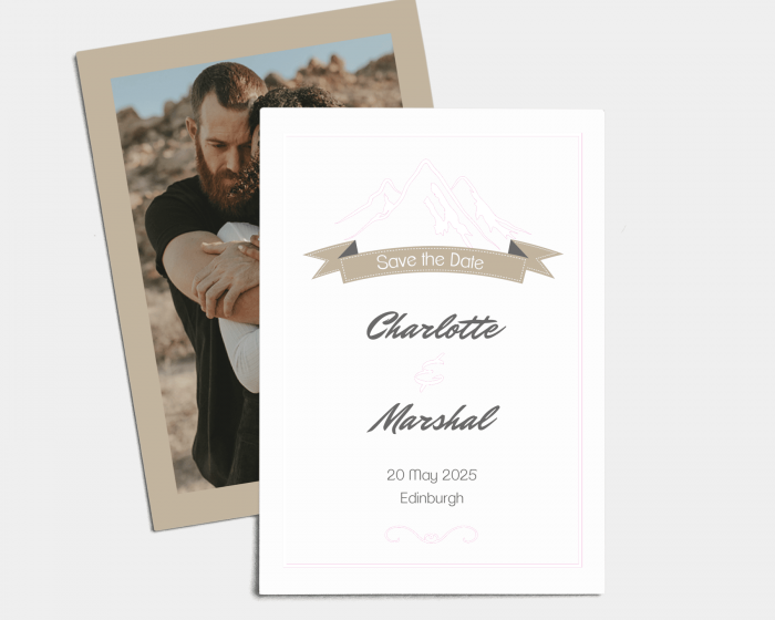 Love Mountains - Save the Date Card (portrait)