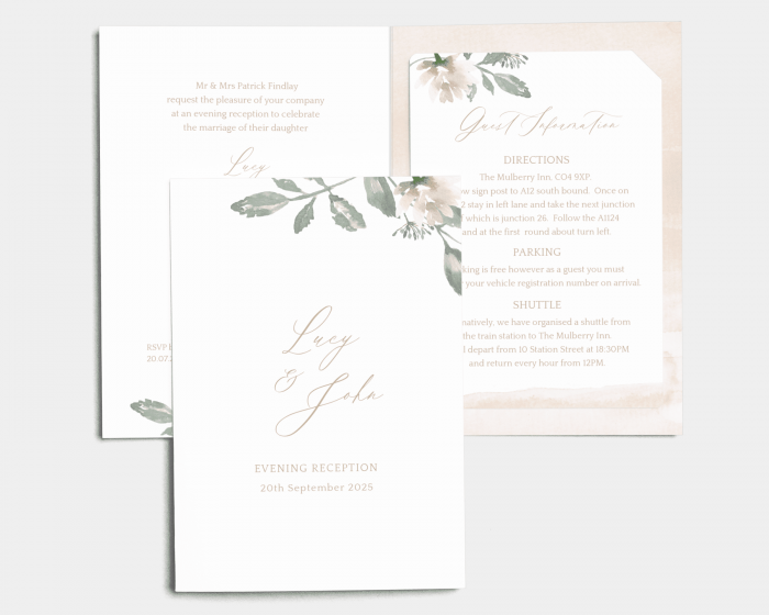 Dusted Calligraphy - Wedding Invitation with Insert