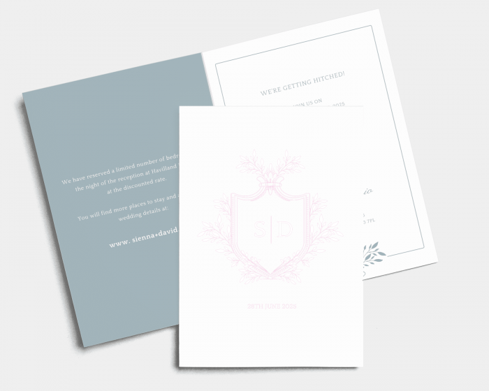 Crest - Wedding Invitation - Folded Card (portrait)