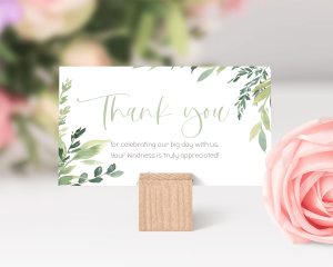 Leaves - Small Wedding Thank You Card
