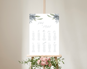 Muted Floral - Seating Plan Poster 50x70 cm (portrait)