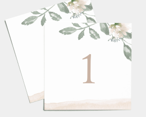 Dusted Calligraphy - Table numbers set Nr. 1 - 10 (square)