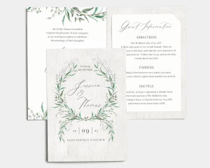 Natural Laurel - Wedding Invitation with Insert