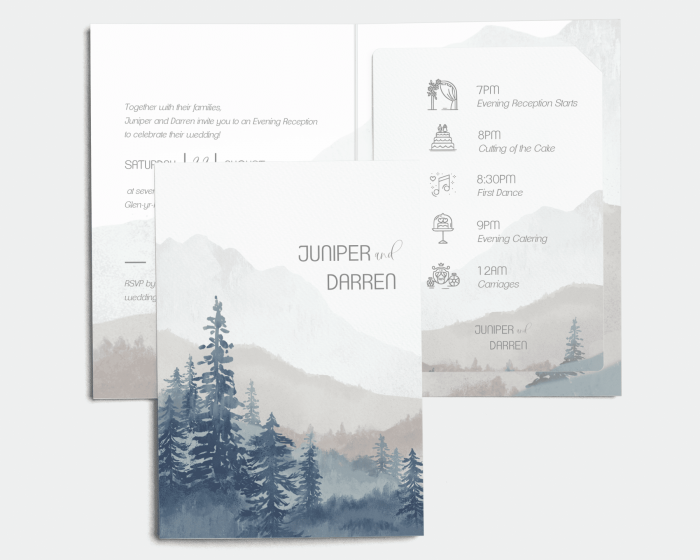 Painted Mountains - Wedding Invitation with Insert