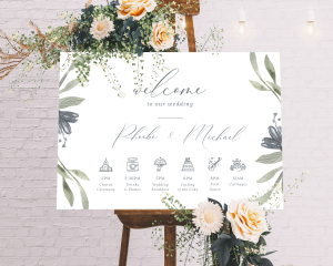 Muted Floral - Welcome Sign