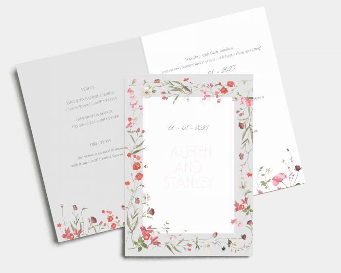 Sweet Meadow - Wedding Invitation - Folded Card (portrait)