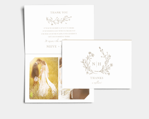 Natural Monogram - Thank You Card with Insert