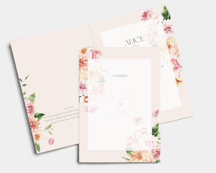 Dream Bouquet - Wedding Invitation - Folded Card (portrait)