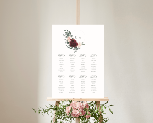 Floral Hoop - Seating Plan Poster 50x70 cm (portrait)