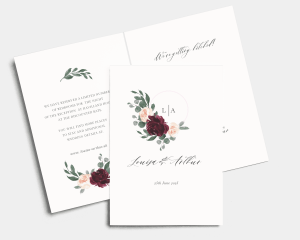 Floral Hoop - Wedding Invitation - Folded Card (portrait)