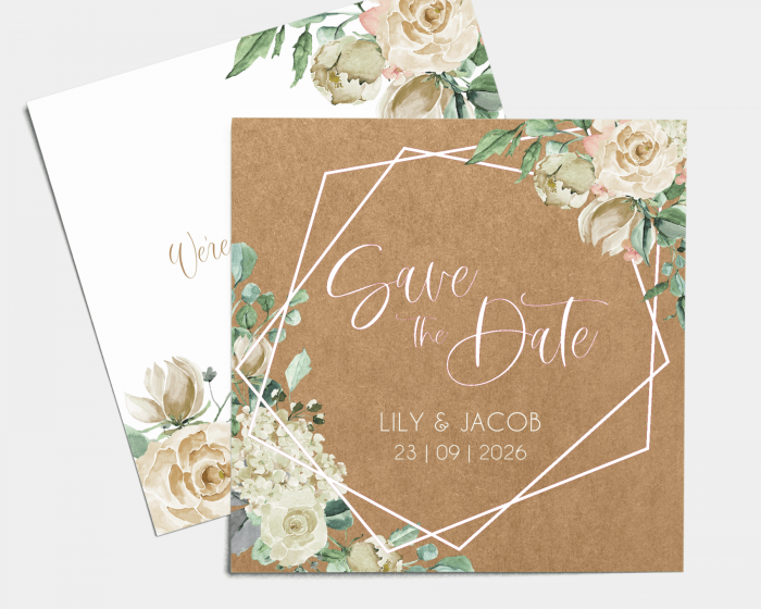 Rose Bianco - Save the Date Card (square)