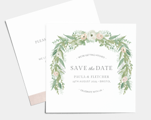Romantic Garland - Save the Date Card (square)