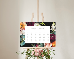 Florals - Seating Plan Poster 70x50 cm (landscape)