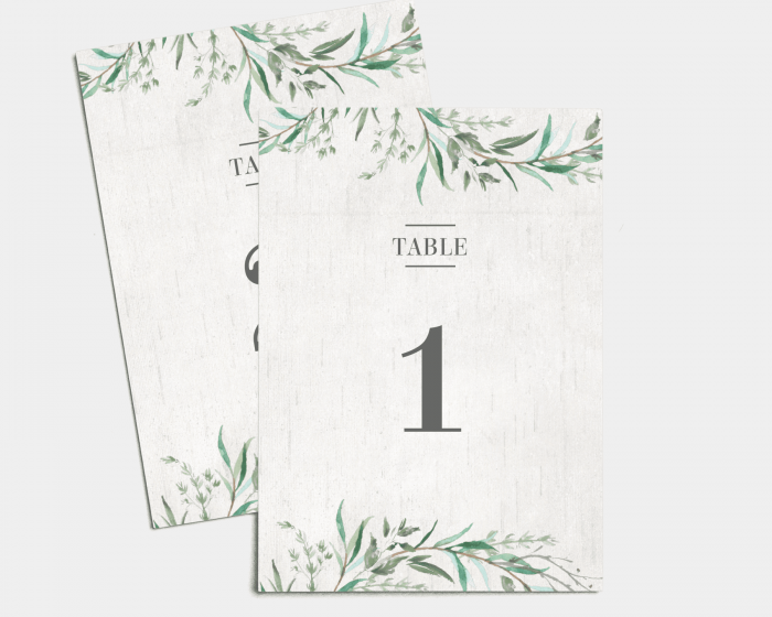 Natural Laurel - Table Numbers set 1 - 10