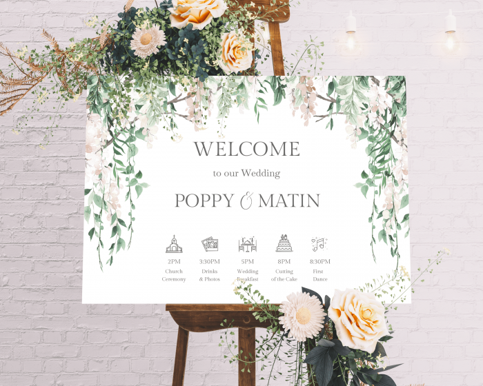 Romantic Wisteria - Welcome Sign