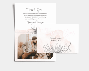 Peach - Thank You Card with Insert