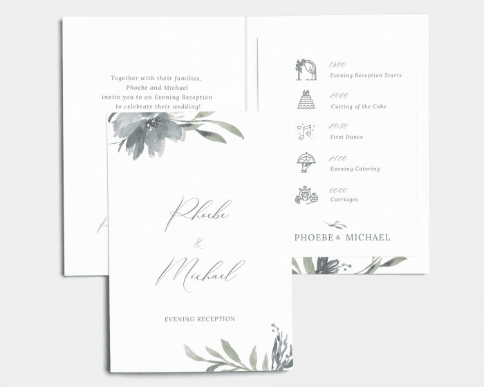 Muted Floral - Wedding Invitation with Insert