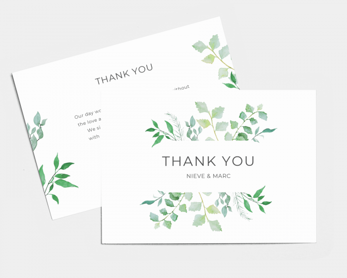 Leafy Ampersand - Wedding Thank You Card