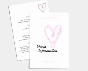 Painted Heart - Wedding Information Card