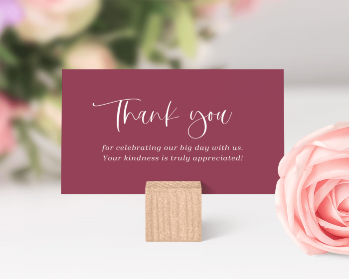 Beloved Floral - Small Wedding Thank You Card