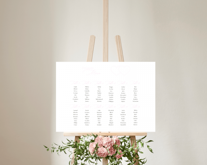 Hearts - Seating Plan Poster 70x50 cm (landscape)