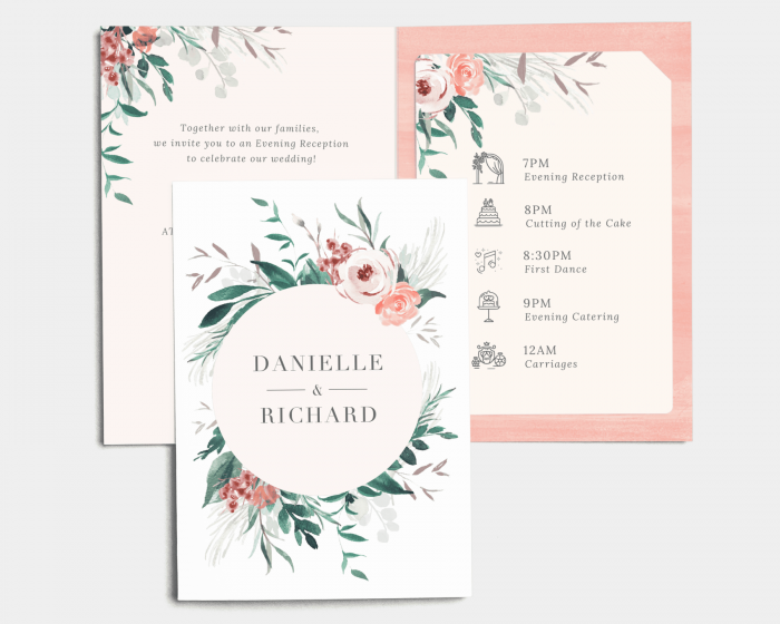 Wild Wreath - Wedding Invitation with Insert