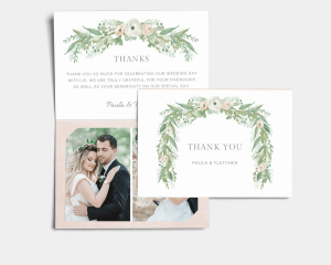 Romantic Garland - Thank You Card with Insert