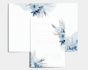 Bloomy Blue - Order of Service Booklet Cover